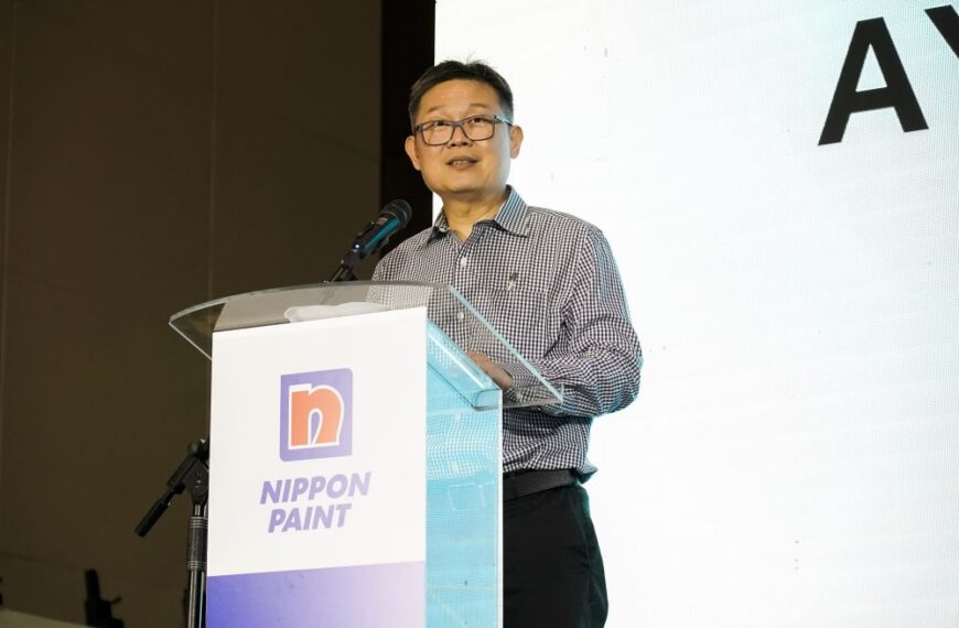 Mr. Chen Lee Siong, general manager of Nippon Paint (Coatings) Philippines, Inc., while delivering his speech during the theme launch of the 2024 AYDA Awards