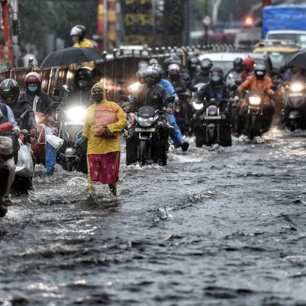 motorcycle in flood