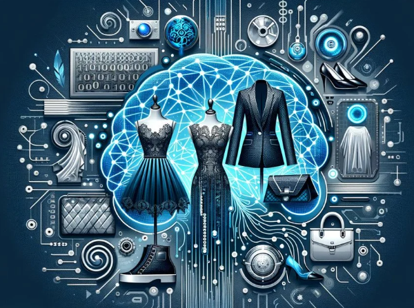 The use of AI in fashion, as shown in this illustration showing fashionable garments made using AI technology