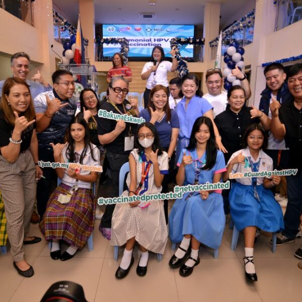 Health is a priority at Sto. Tomas in Batangas, as shown in this photo of student beneficiaries of Mayor Art Jhun Marasigan's HPV vaccination program