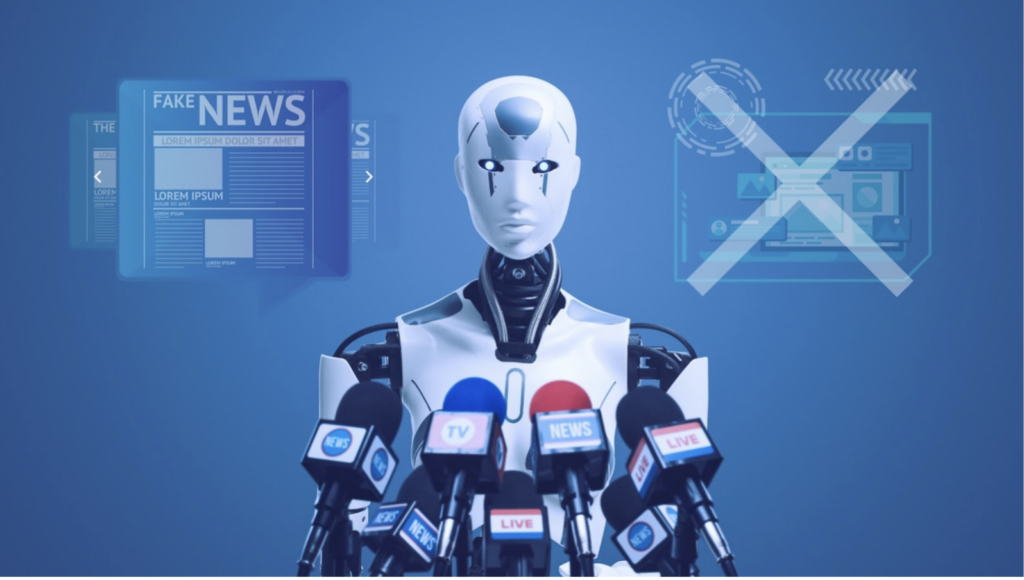 Photo of a robot with mic to illustrate PRSP's AI in PR survey among communications practitioners