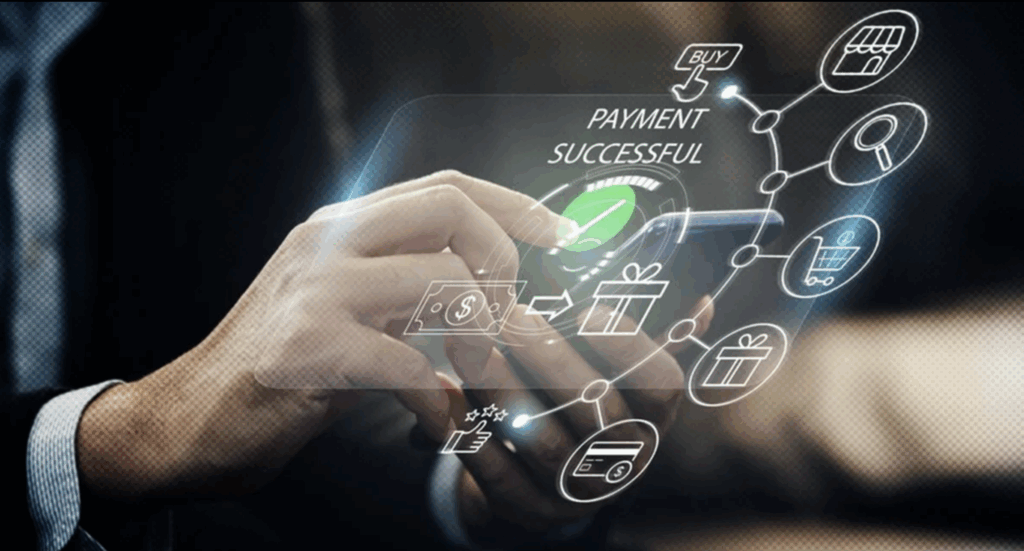 A person using a touch screen device for payment to show how embedded finance is reshaping how Filipinos pay and borrow