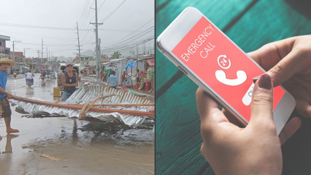 Image of mobile phone being used to report a calamity (typhoon) as part of Digital Bayanihan to show how Filipinos are turning social media into a lifeline