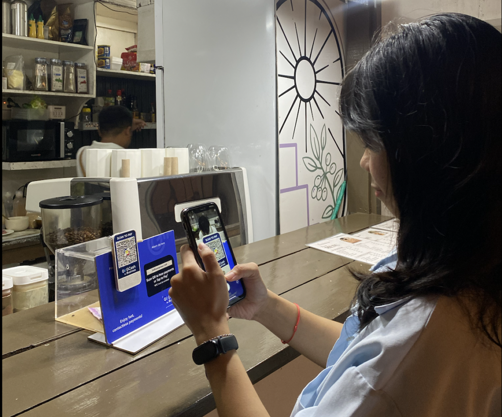 Photo of a QR code and menu for orders at Habits is used to show how GCash is quietly changing the way small businesses run