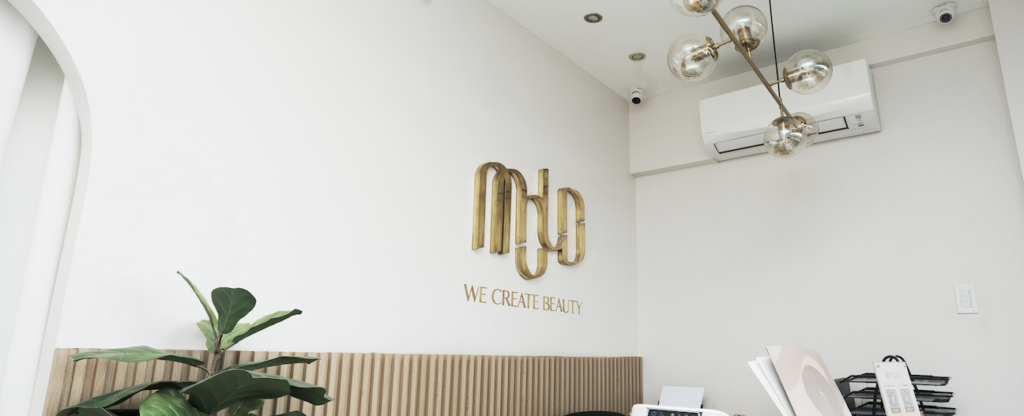 The reception area at MOLD Manila, a clinic trying to reframe Valentine’s glow with science-led skin prep