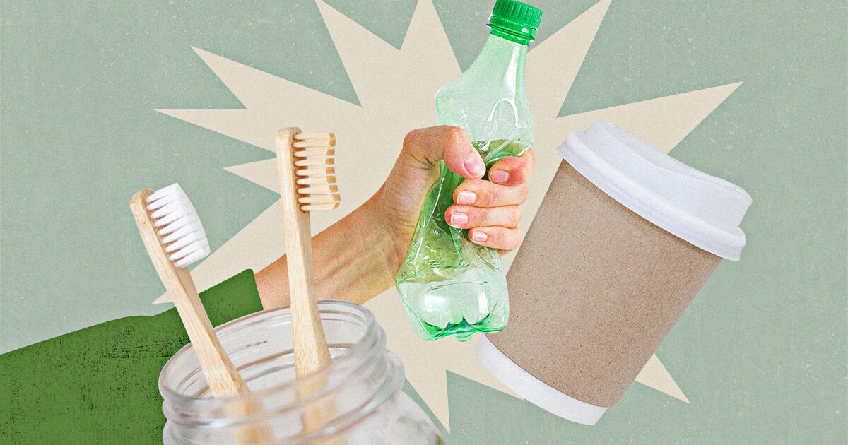 A poster about reusable culture showing how everyday eco habits and reducing waste can help the environment