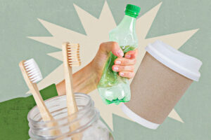 A poster about reusable culture showing how everyday eco habits and reducing waste can help the environment