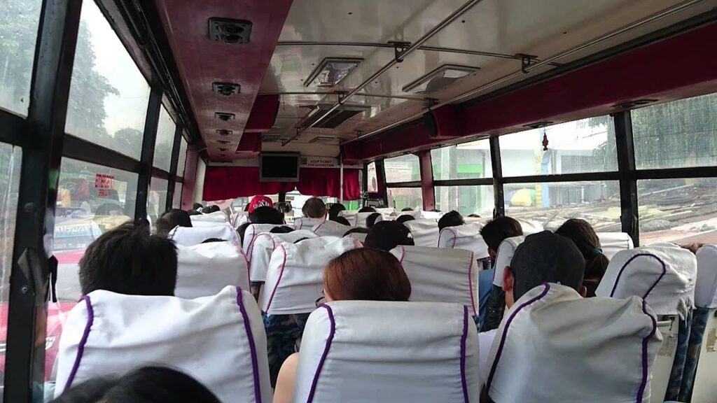 April 2026 bus ride in the Philippines showing passengers inside a provincial bus