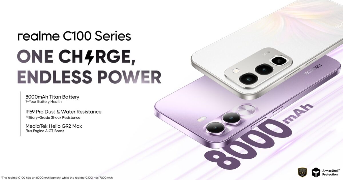 realme launches C100 Series in the Philippines with up to 8,000mAh battery and enhanced durability